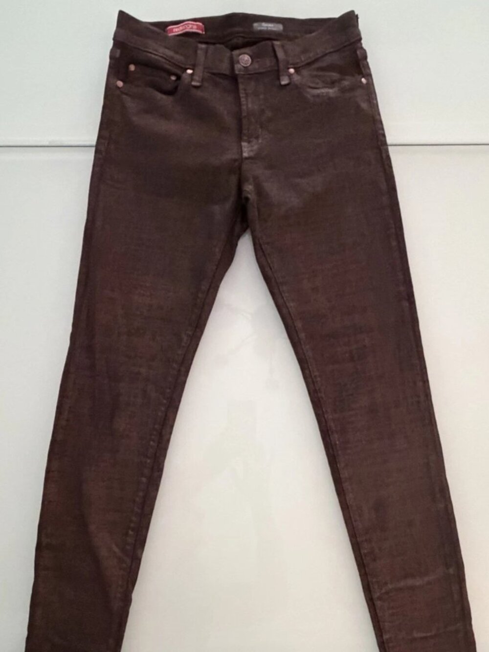 Red Engine Women Scorcher Black Wax Super Skinny Jeans 27”